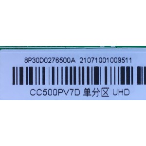 T-CON PARA TV VIZIO / NUMERO DE PARTE 8P30D0276500A / DCBDM-P280C_02 / CC500PV7D / E511912 / PANEL TPT500WR-PV7D.Q REV:S2M / DISPLAY CC500PV7D VER.01 / MODELO M50Q6-J01 / M50Q6-J01 LTCUG6